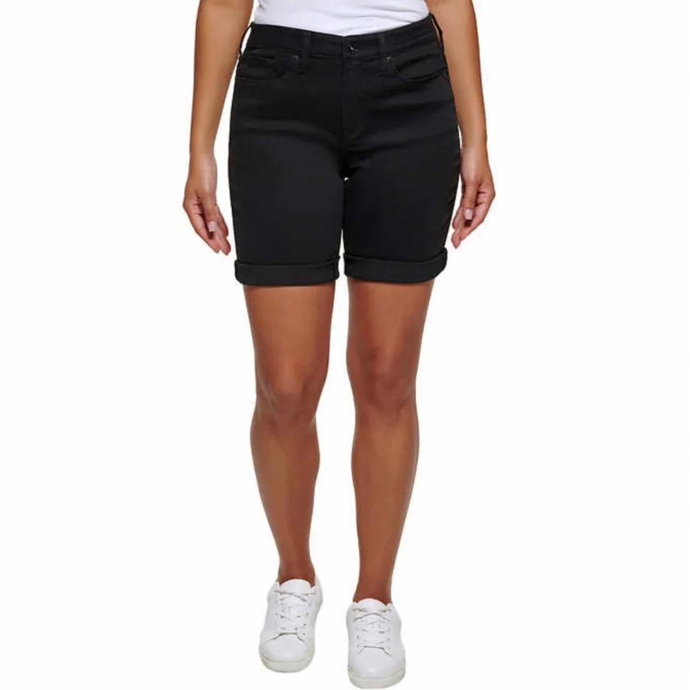 NWT DKNY Bermuda Shorts Black Denim - Picture 2 of 11